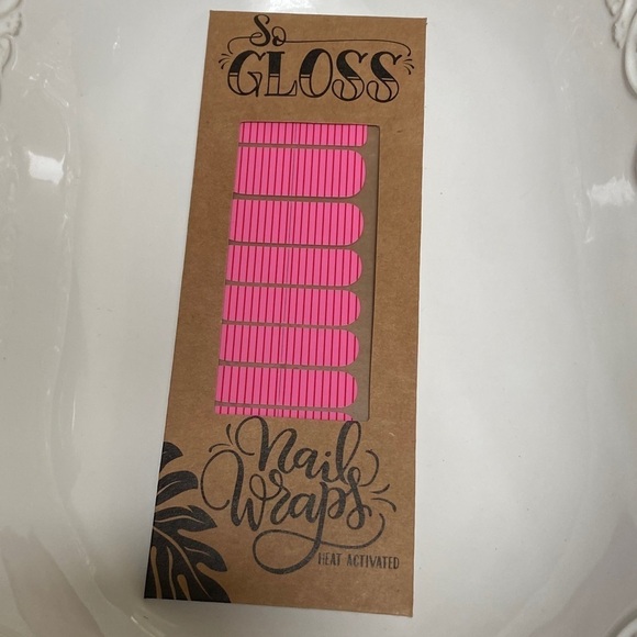 SO GLOSS Pink Stipe Nail Wraps Heat Activated Made in Buffalo NY 5 Star Reviews - Picture 7 of 9